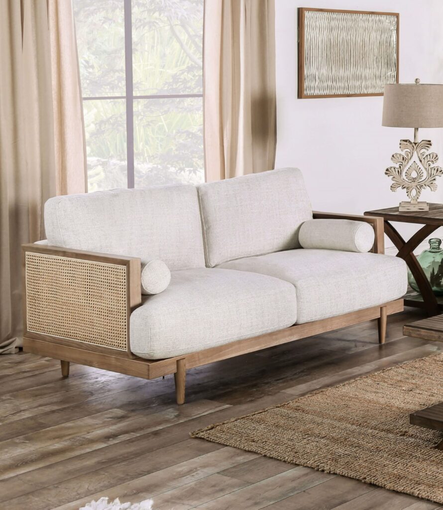 Alesund Loveseat, Beige/Light Oak