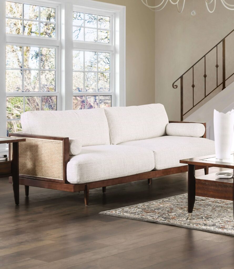 Sofa, Beige/Walnut