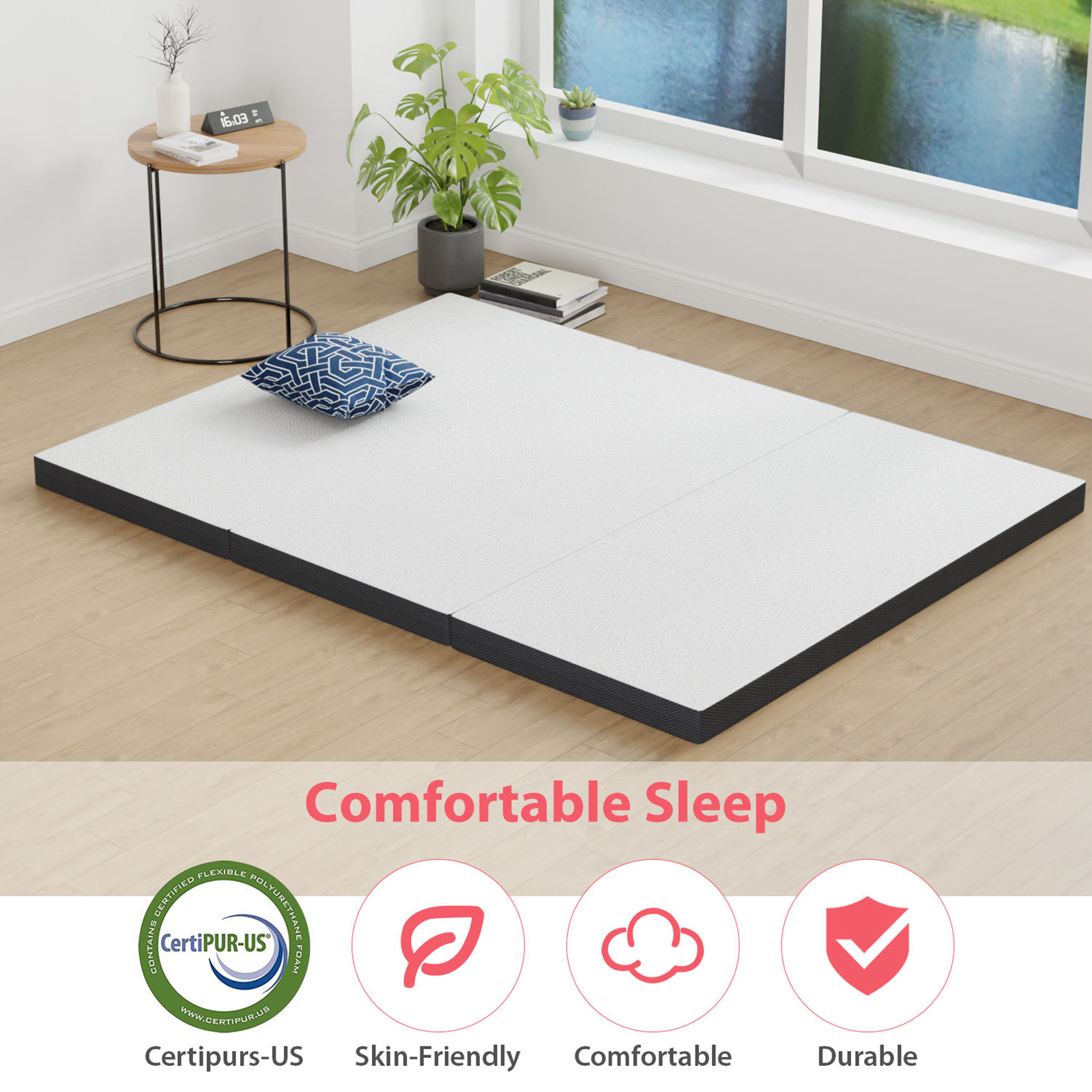 3" Queen Tri-Fold Memory Foam Topper