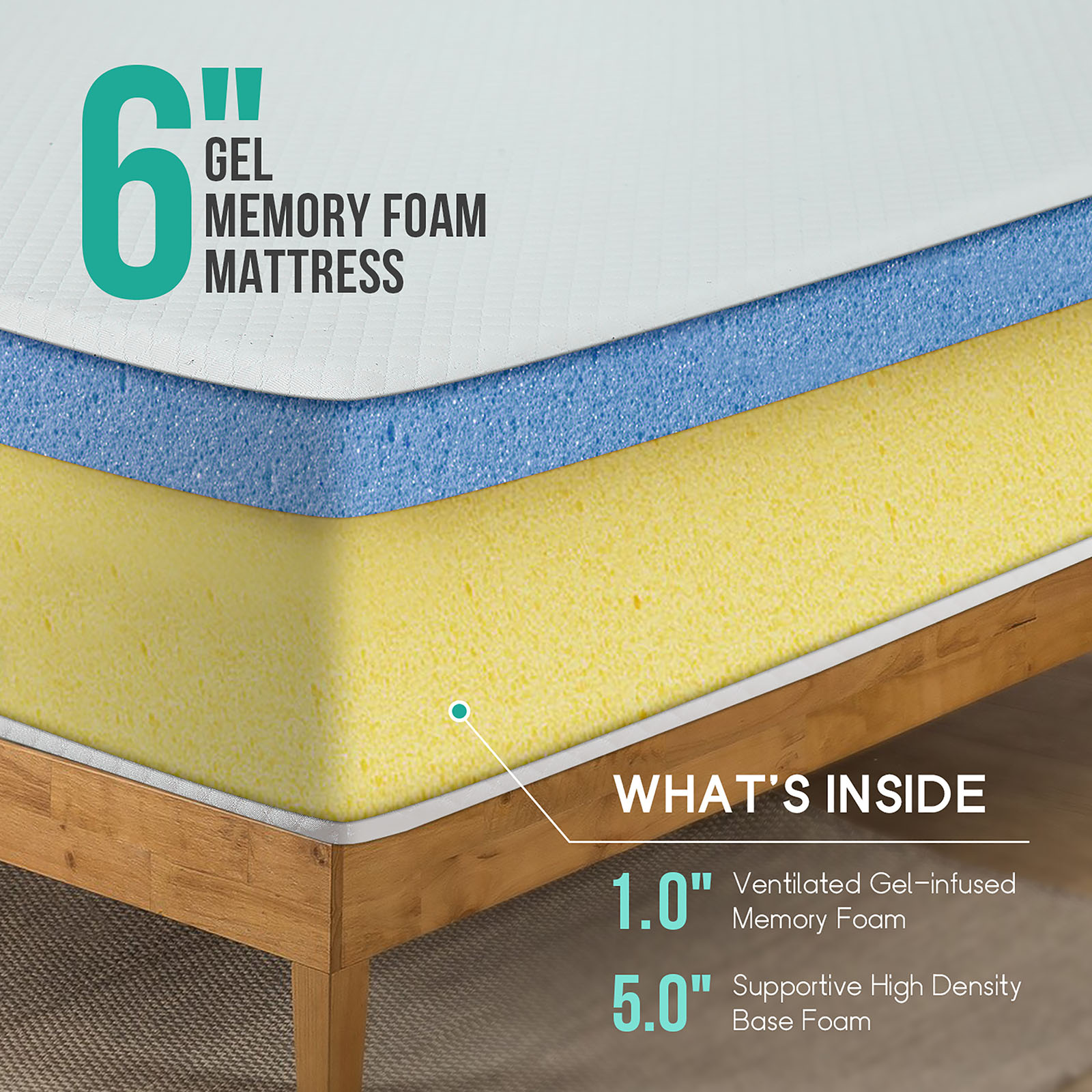 6" Full Memory Foam Mattress (Roll-In-Box)