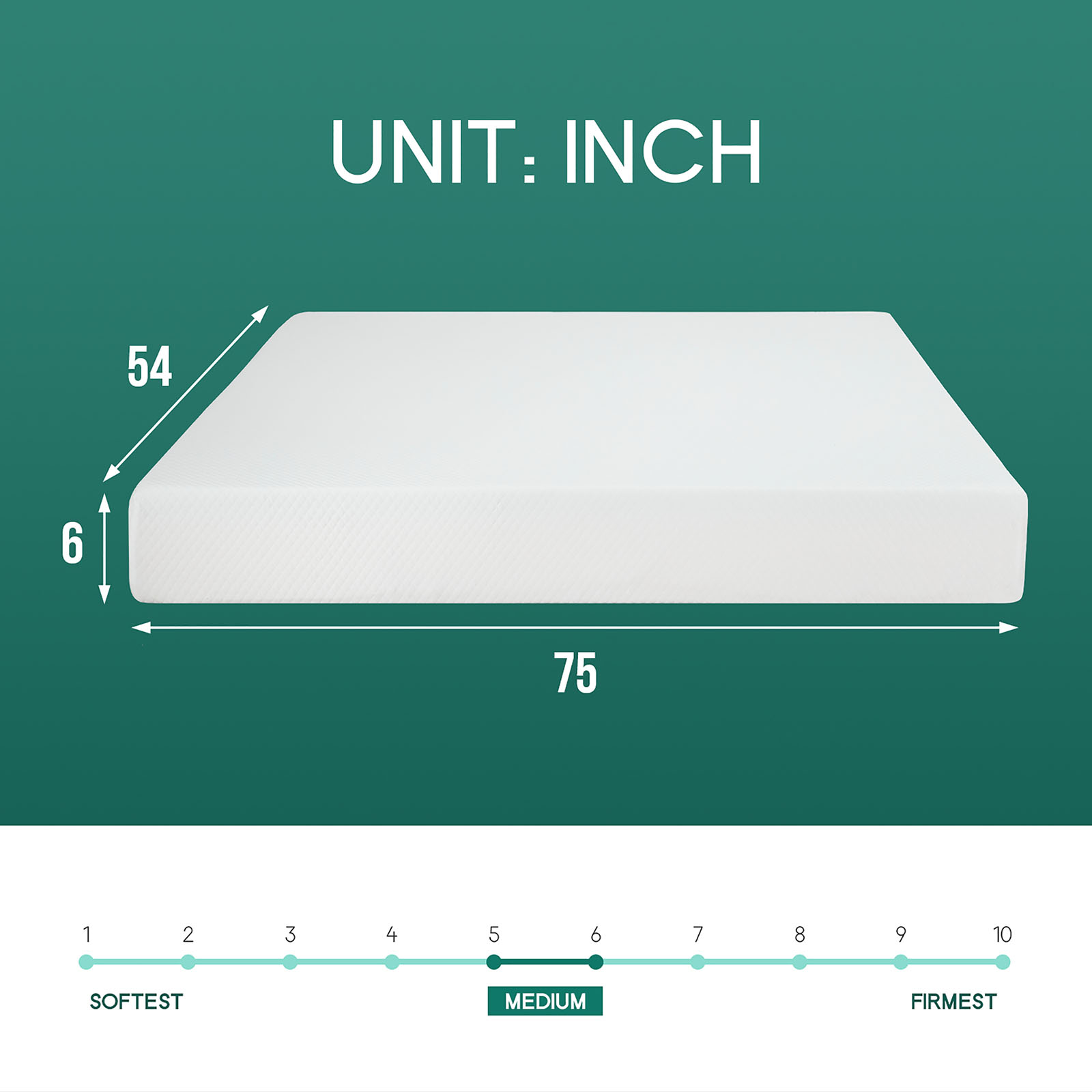 6" Full Memory Foam Mattress (Roll-In-Box)