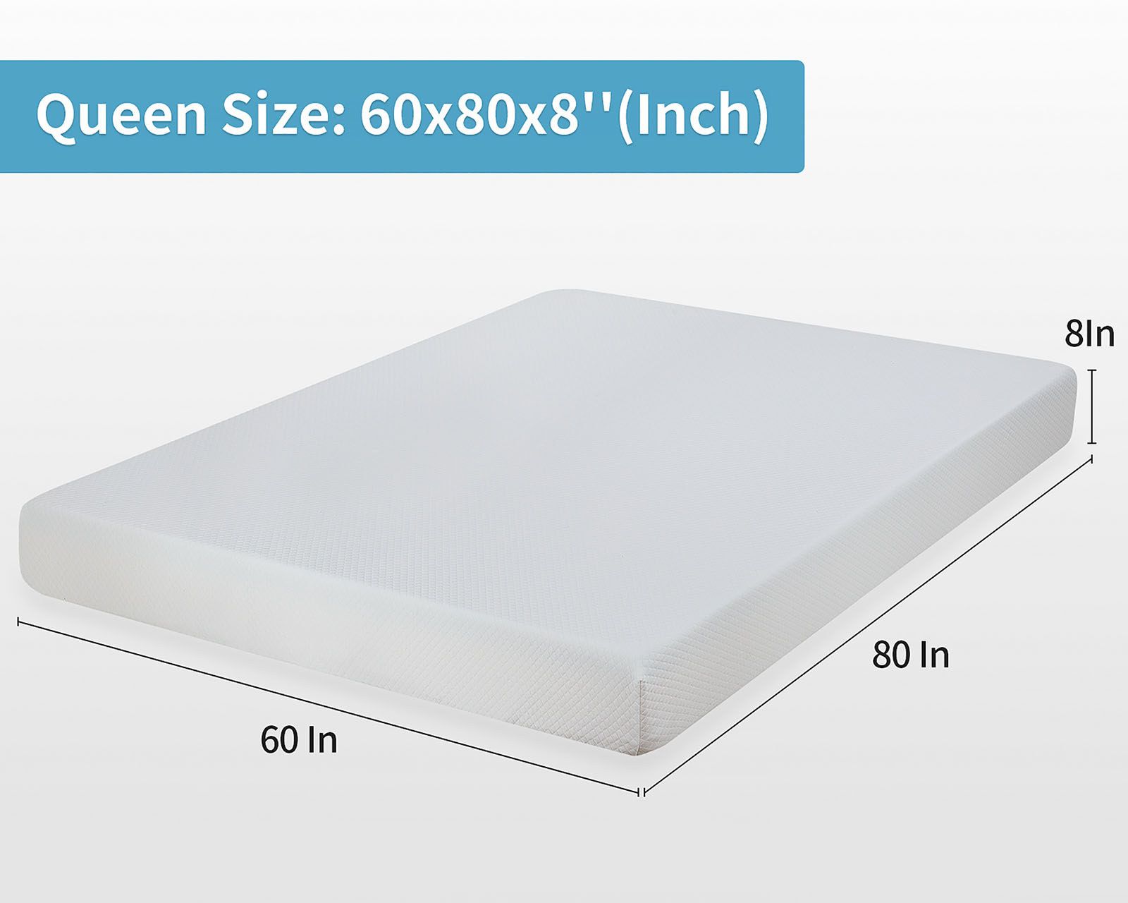 8" Queen Memory Foam Mattress (Roll-In-Box)