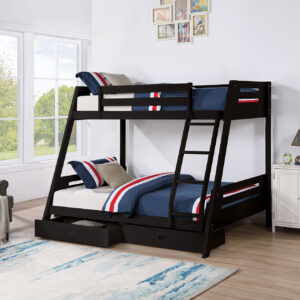 Twin/Full Bunk Bed - Hb/Fb/Rails/Ladder, Black