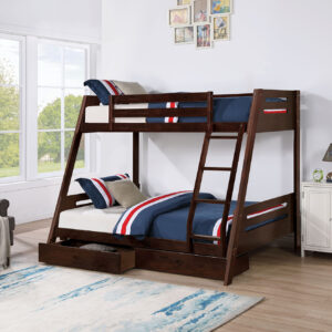 Twin/Full Bunk Bed, Dark Walnut