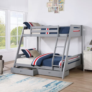 Twin/Full Bunk Bed, Gray