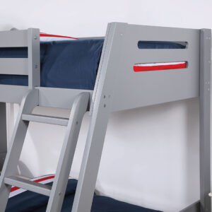 Twin/Full Bunk Bed - Slats 14 + 14 / 2 Drawers, Gray