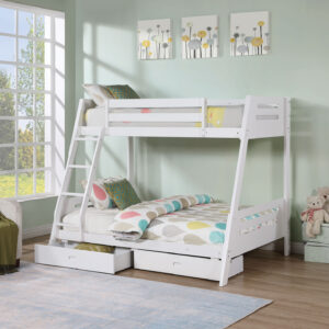 T/F Bunkbed - Hb/Fb/Rails/Ladder, White