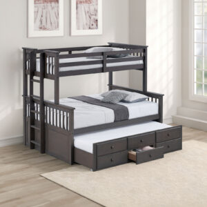 Twin/Full Bunk Bed, Stain Gray