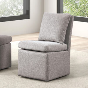Dining Chair w/ Caster, Light Gray