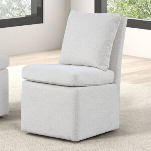 Dining Chair w/ Caster, White