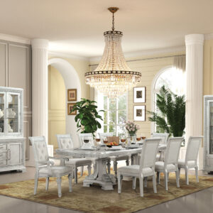 8 Pc. Dining Table Set (2AC+6SC)