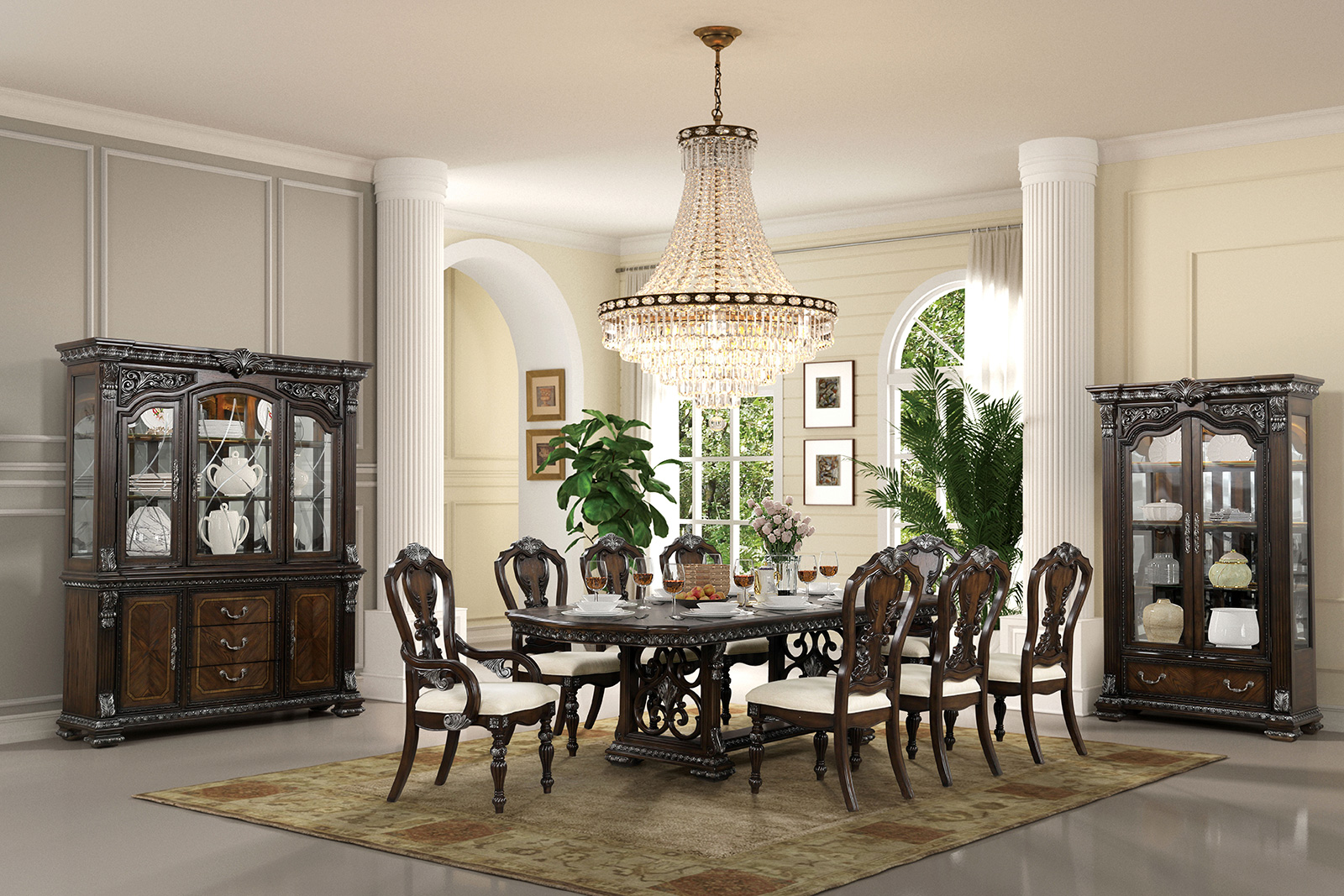 Double Pedestal Dining Table Base