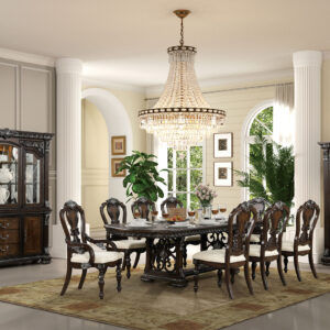 8 Pc. Dining Table Set (2AC+6SC)