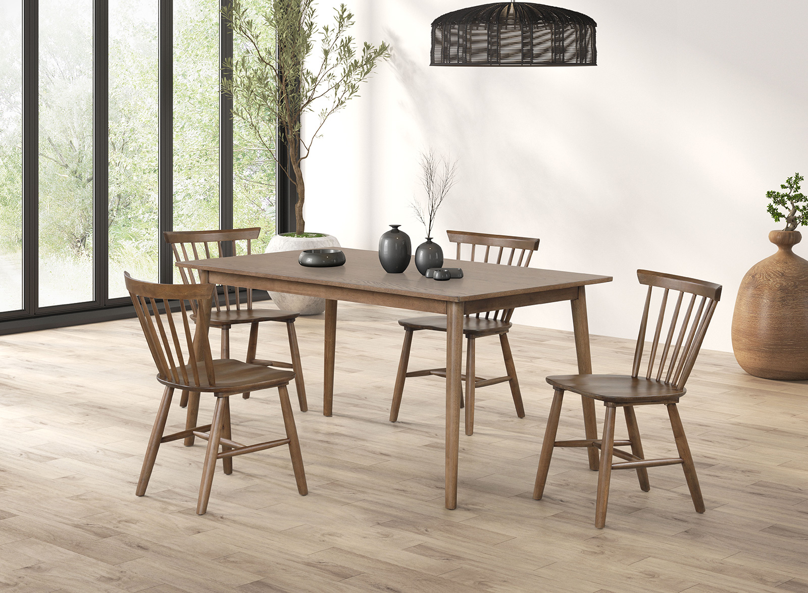 5 Pc. Dining Table Set, Walnut