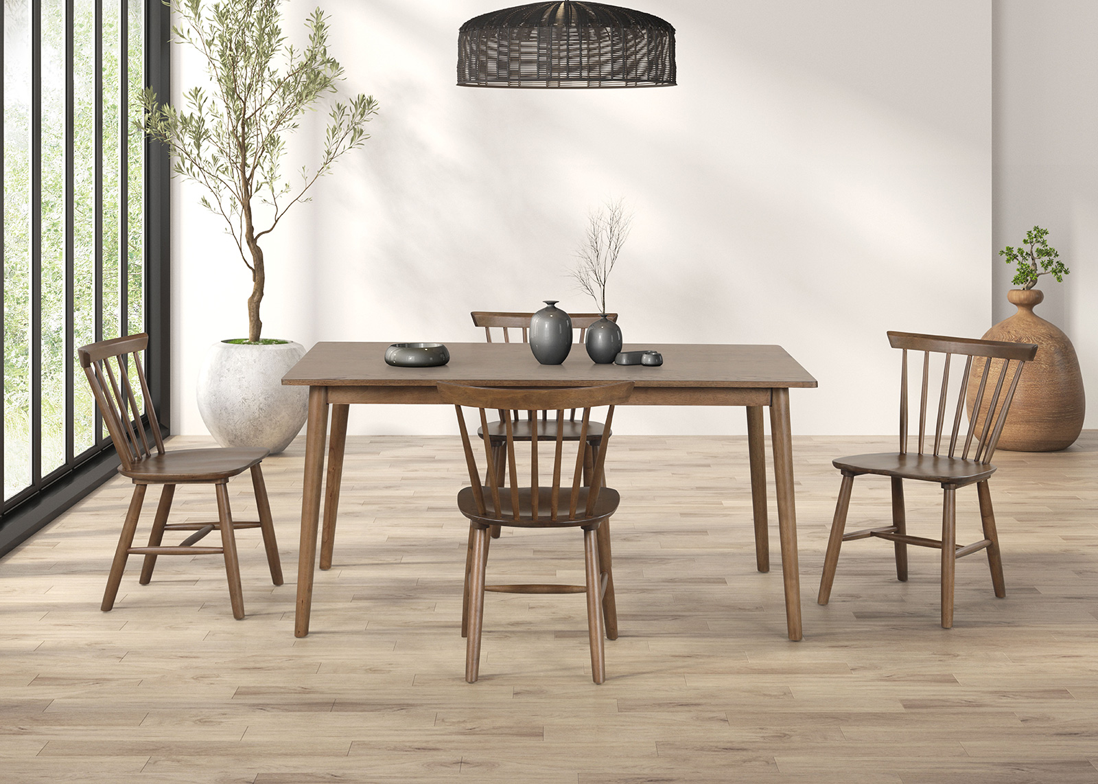 5 Pc. Dining Table Set, Walnut