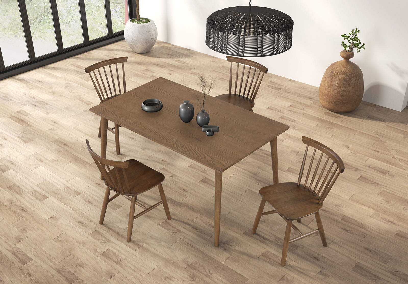 5 Pc. Dining Table Set, Walnut