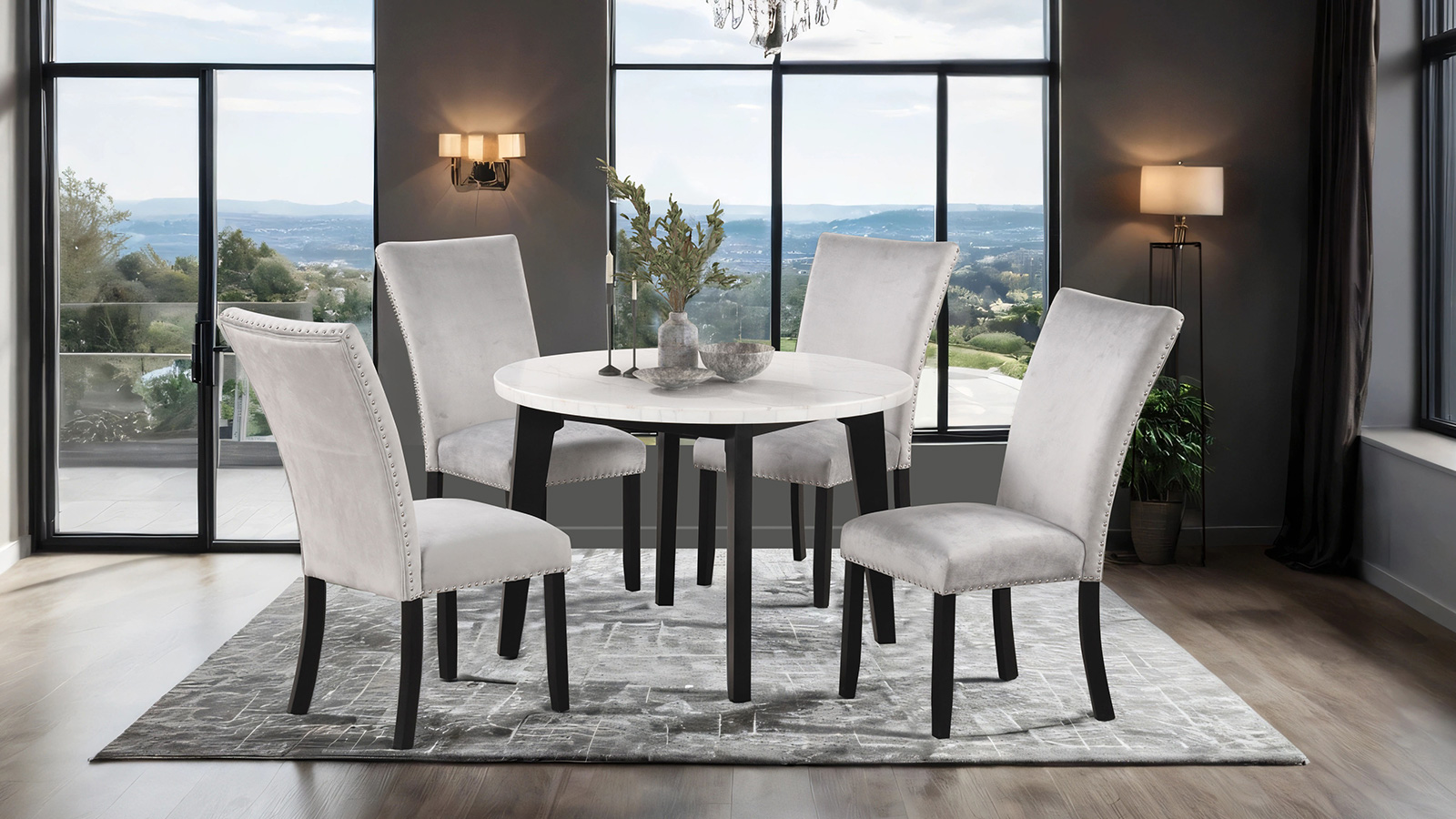 Round Dining Marble Top Table