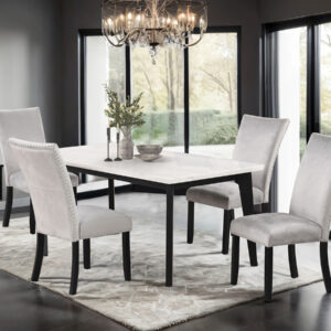 Rect Dining Table Marble Top
