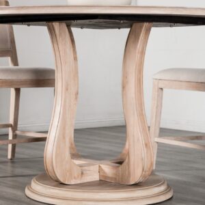 54" Round Counter Table, Distressed Natural