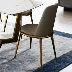 Side Chair (2/CTN), Gold/Taupe