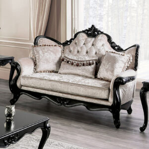 Loveseat, Black/Off-White