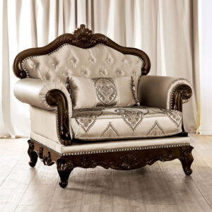 Chair, Dark Cherry/Beige