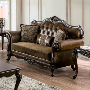 Loveseat, Dark Cherry/Brown