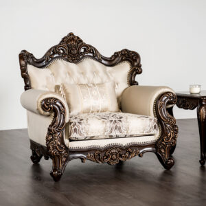 Chair, Dark Cherry/Beige