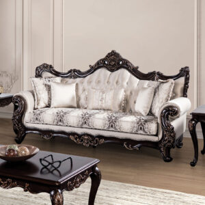 Sofa, Dark Cherry/Beige