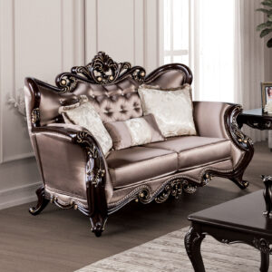 Loveseat, Dark Cherry/Brown