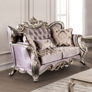 Loveseat, Champagne/Purple