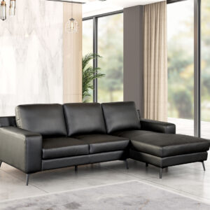 Sectional, Right Chaise, Black