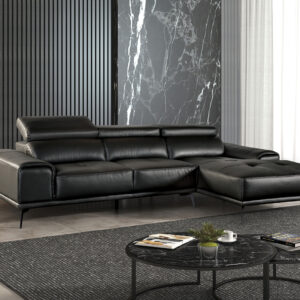 Sectional, Right Chaise, Black