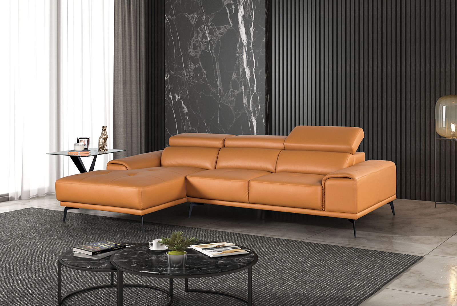 Raf 1 Arm Loveseat, Light Brown