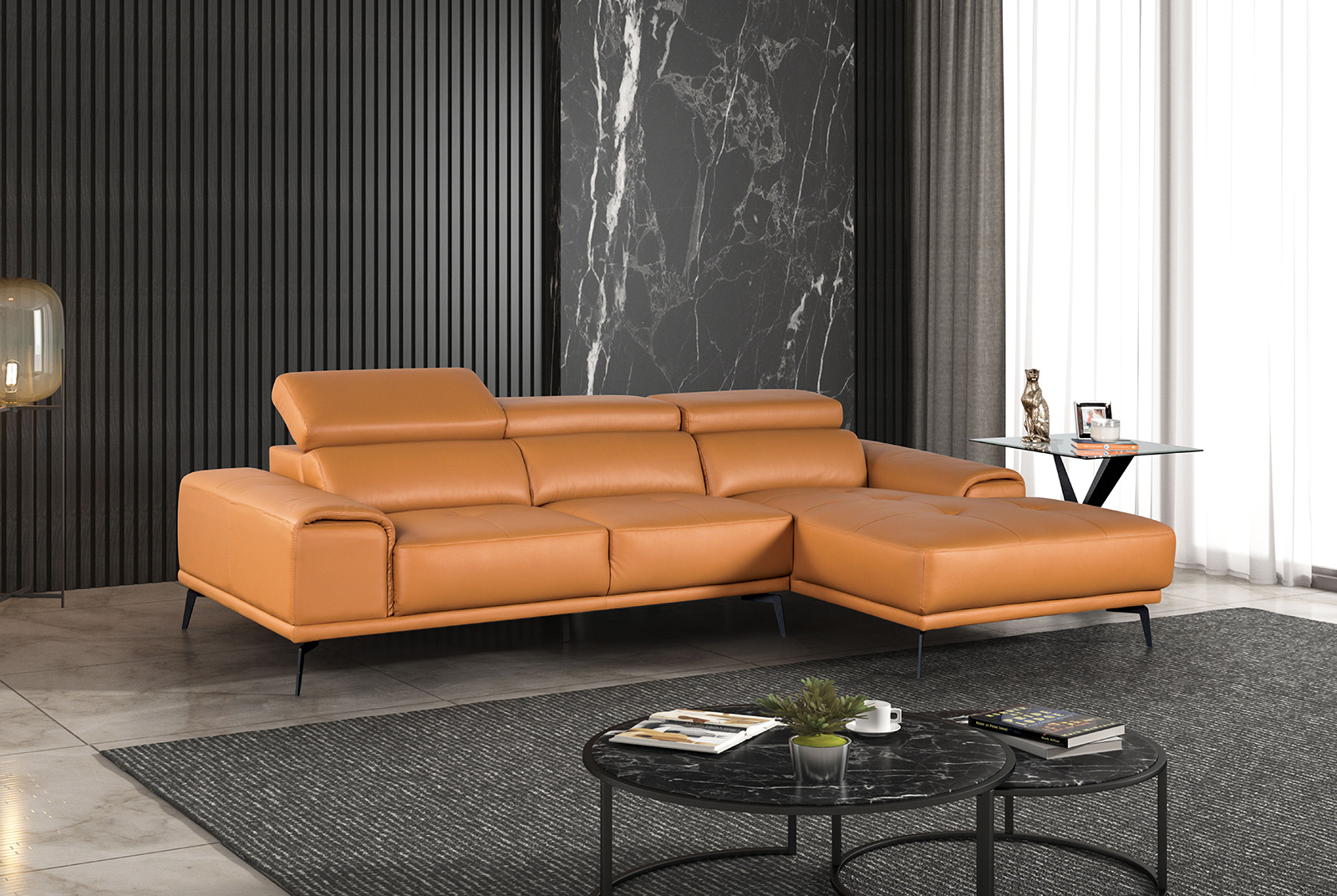 Raf 1 Arm Loveseat, Light Brown