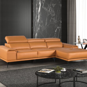 Sectional, Right Chaise, Tangerine