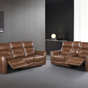 Power Sofa + Loveseat, Brown