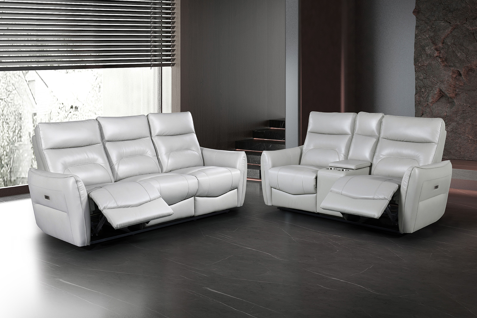 Power Sofa + Loveseat, Taupe