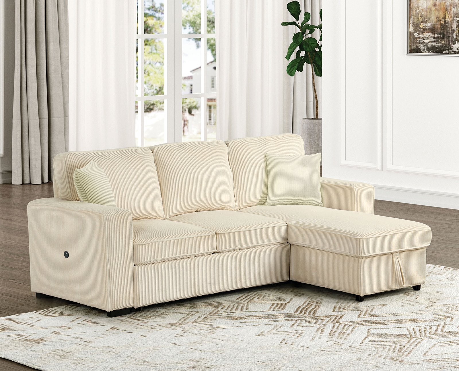 Reversible Chaise w/ Storage, Backrest