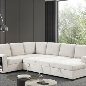 Armless Loveseat w/ Pull-Out Slepper