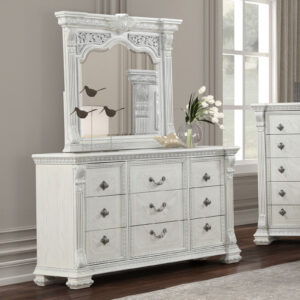 Dresser w/Jewelry Box, Wire Brushed White