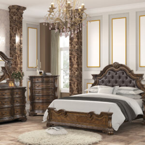 Queen Panel Bed, Dark Brown