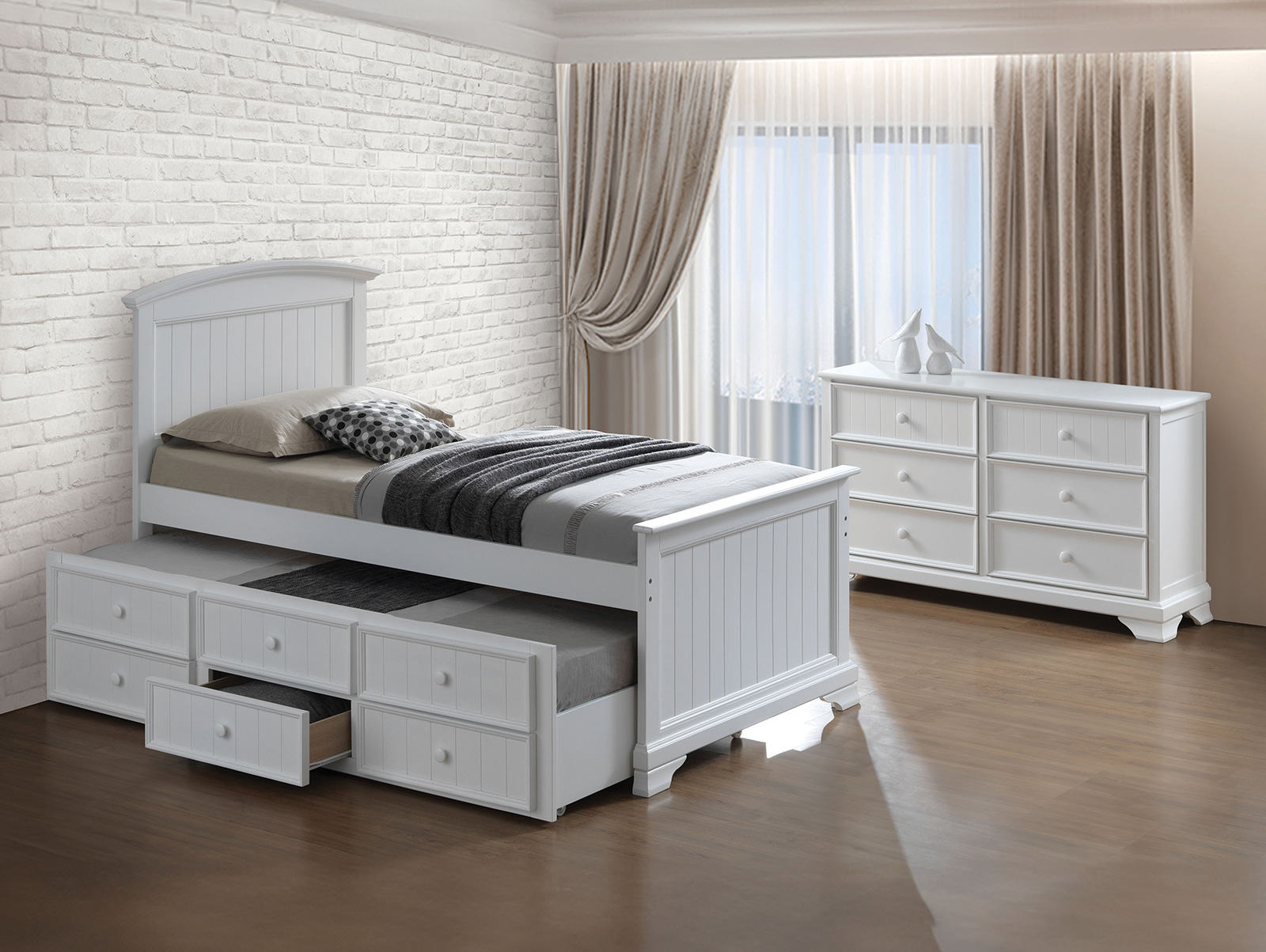 Underdrawer Panel, Slat, White