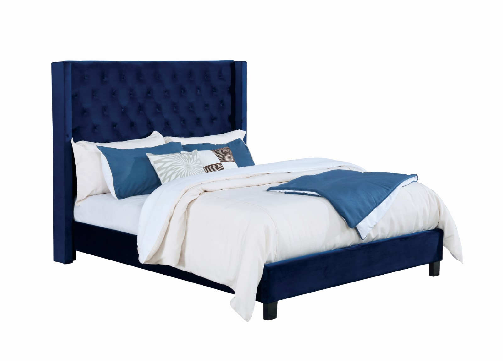 Upholstered Eastern King Size Bed Rails, 2Pcs Center, Ryleigh