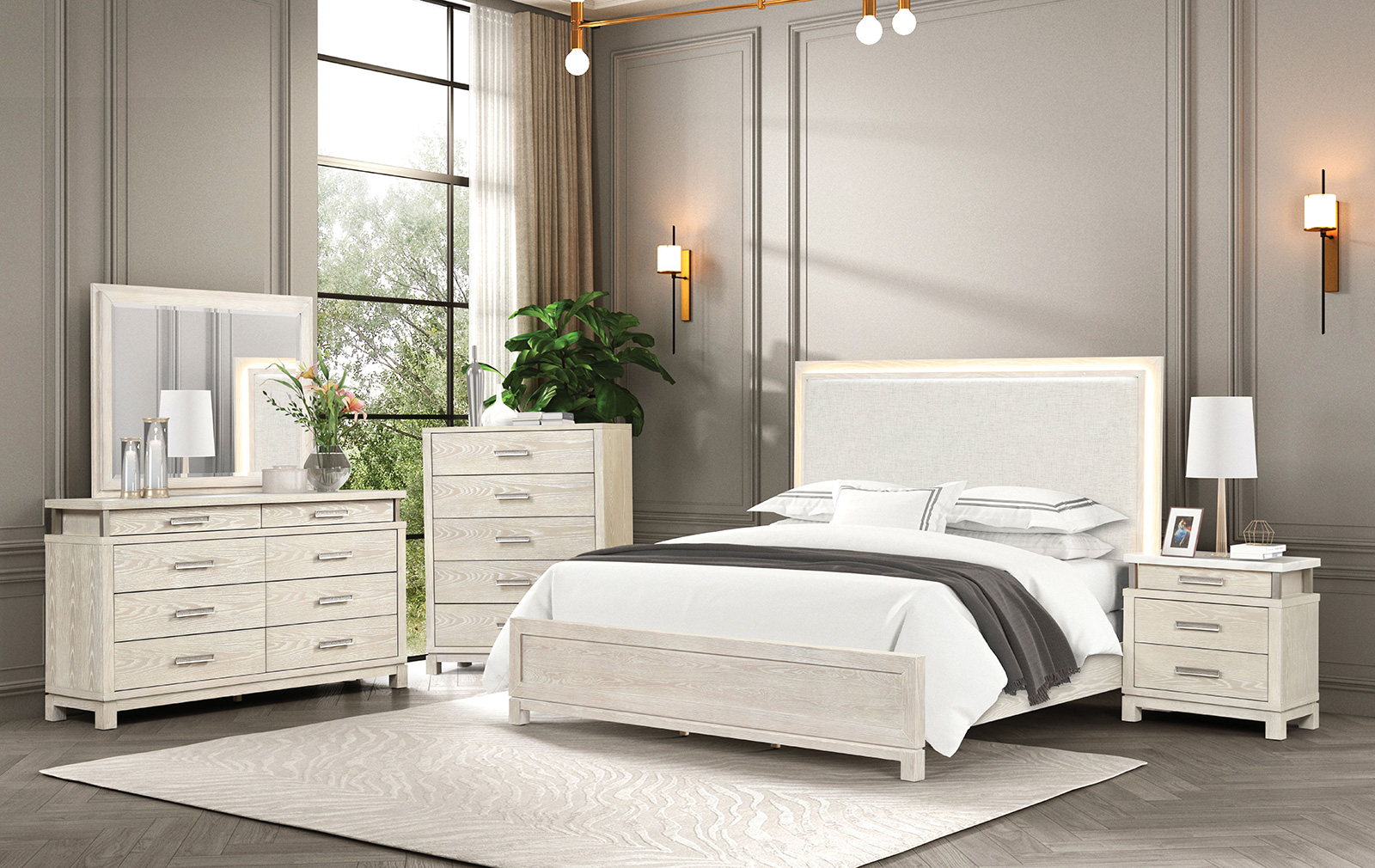 Queen Footboard w/ 4 Slats + 4 Support Leg