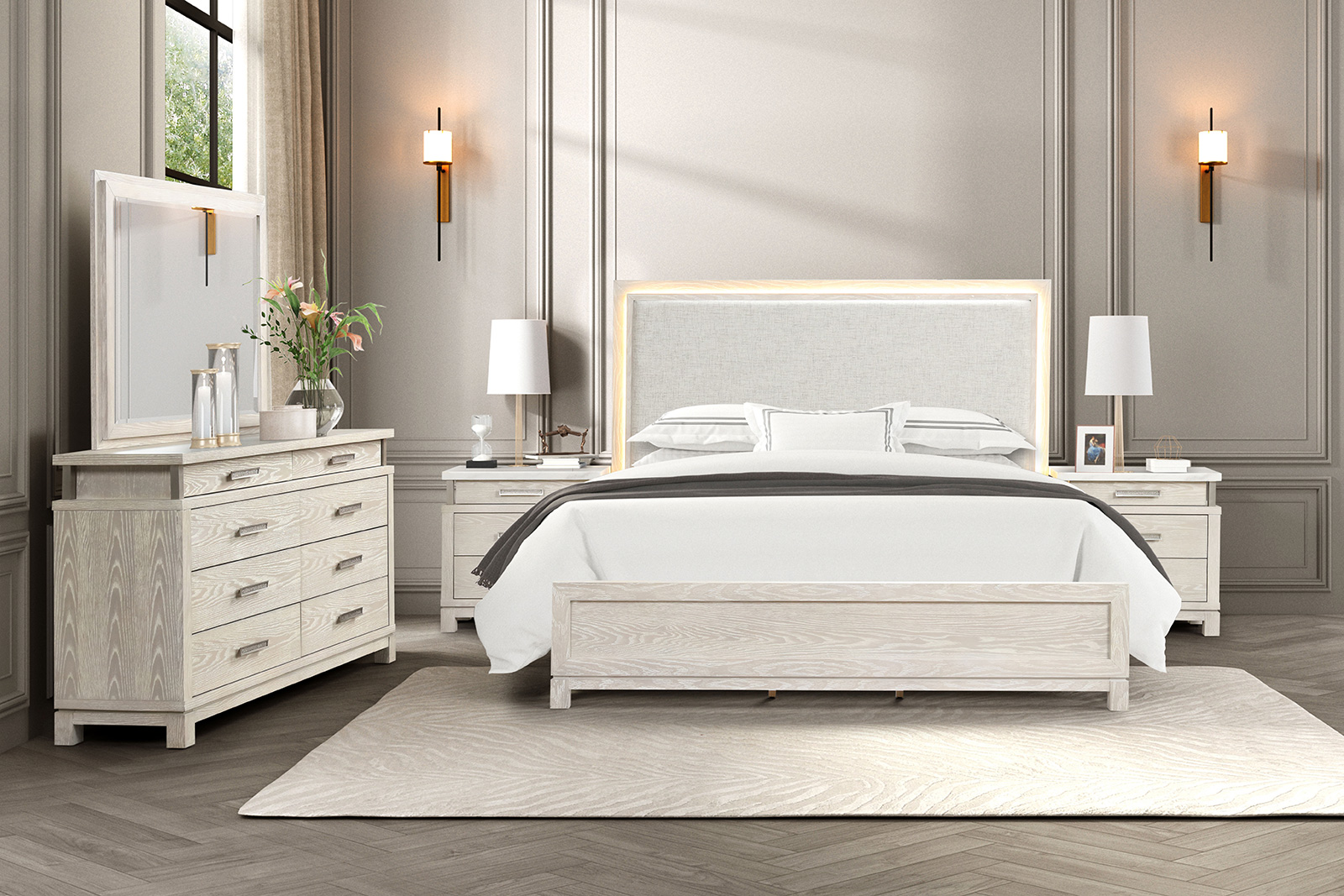 Queen Footboard w/ 4 Slats + 4 Support Leg