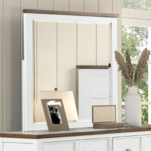 Mirror, White/Dark Brown