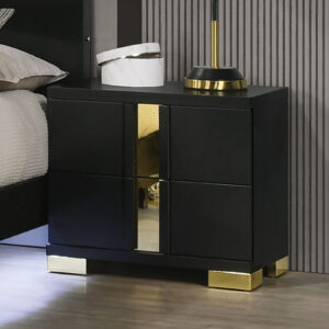 Nightstand, Black/Gold