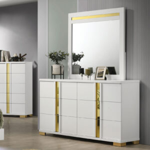Dresser, White/Gold