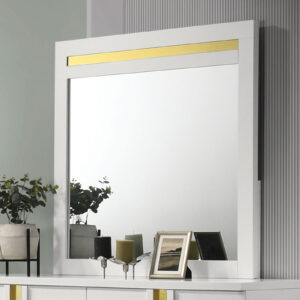 Mirror, White/Gold